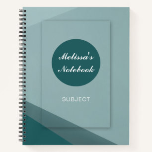 Elegant Modern Geometric Script Personalized Notebook