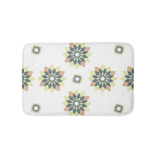 Elegant Modern Geometric Star Bursts Bath Mat (Front)