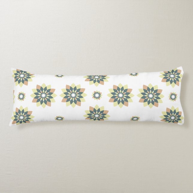 Elegant Modern Geometric Star Bursts Body Pillow (Front)