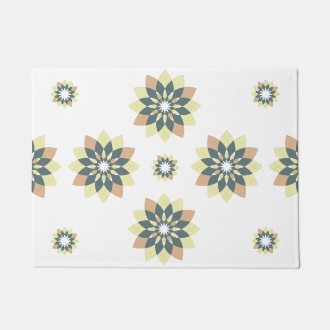 Elegant Modern Geometric Star Bursts Doormat (Front)