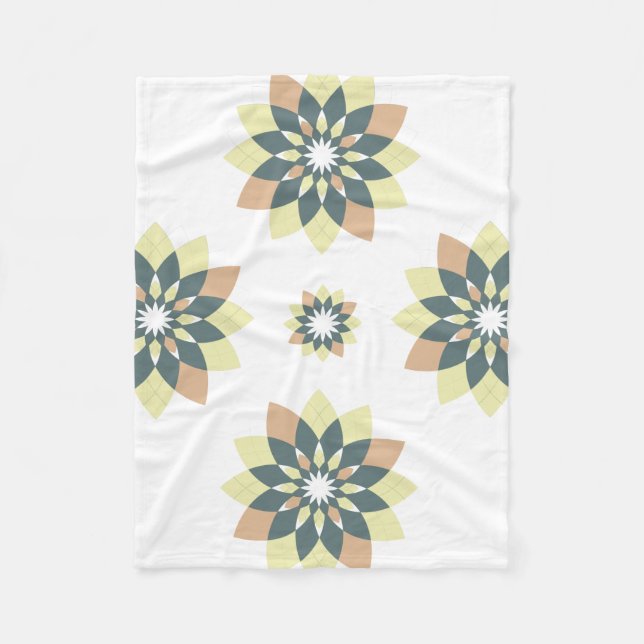 Elegant Modern Geometric Star Bursts Fleece Blanket (Front)