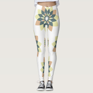Elegant Modern Geometric Star Bursts Leggings
