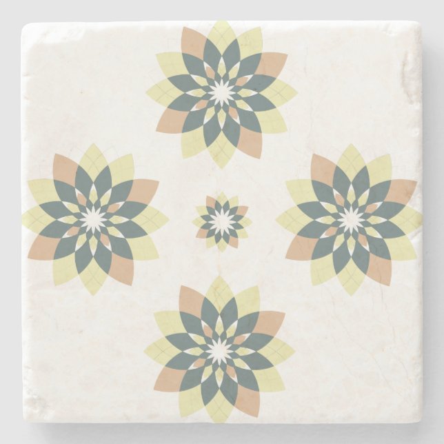 Elegant Modern Geometric Star Bursts Stone Coaster (Front)