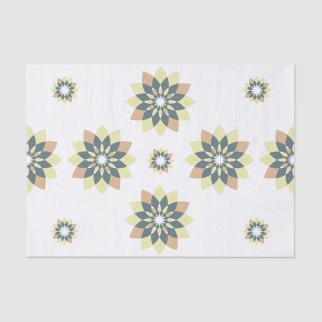 Elegant Modern Geometric Star Bursts Tissue Paper (Front)