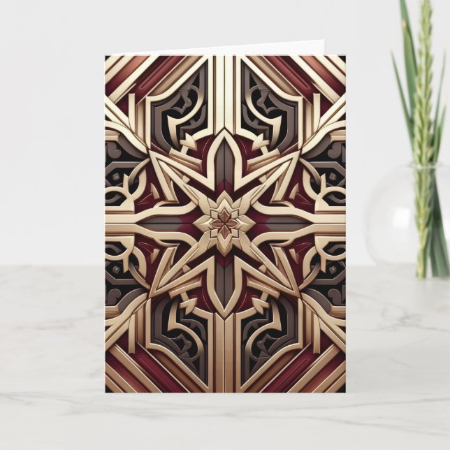 Elegant Modern Geometric Star Patterned Card (Front)