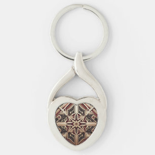 Elegant Modern Geometric Star Patterned Keychain