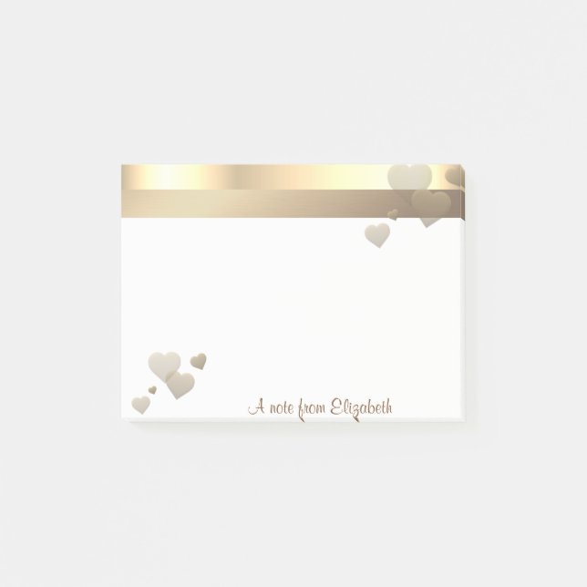Elegant Modern Girly,Hearts -  Personalized Post-it Notes (Front)