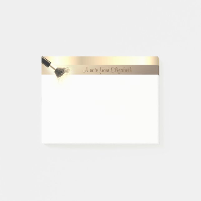 Elegant Modern Girly,Makeup Brush -  Personalized Post-it Notes (Front)