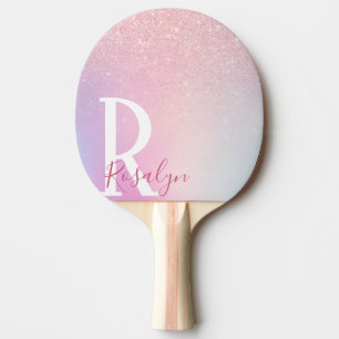 Elegant modern girly ombre pink rose gold glitter ping pong paddle