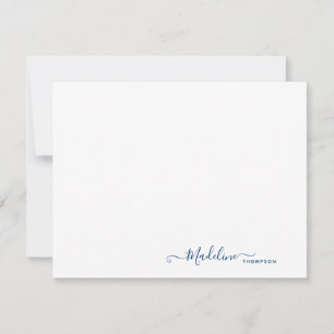 Elegant Modern Girly Script Navy Blue Card