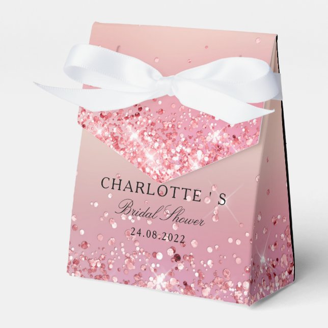 Elegant Modern  Glitter Bridal Shower Geschenkscha Favor Box (Front Side)