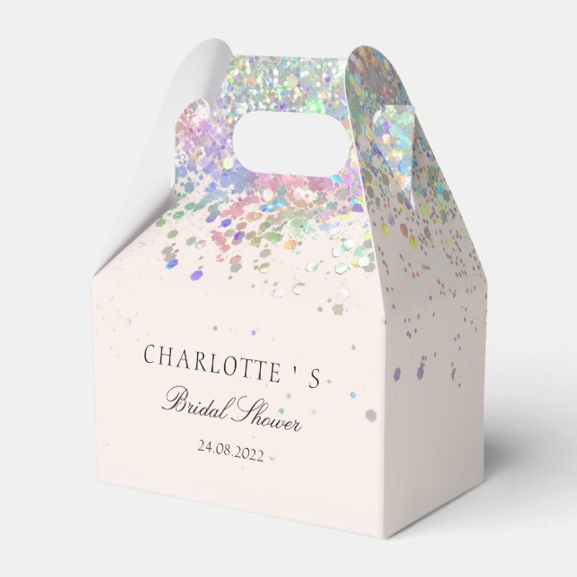 Elegant Modern  Glitter Bridal Shower Geschenkscha Favor Box (Front Side)