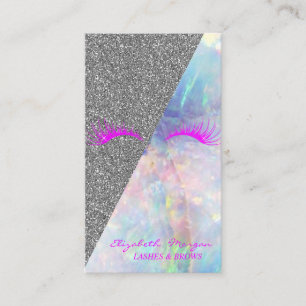 Elegant Modern Glitter, Faux Lashes Opal Business Card