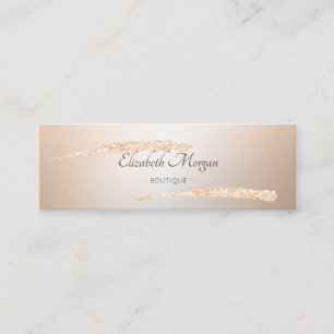Elegant Modern,Glitter Rose Gold Brush Stroke Mini Business Card