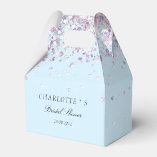 Elegant Modern Glitter Silber-Blau Bridal Shower Favor Box