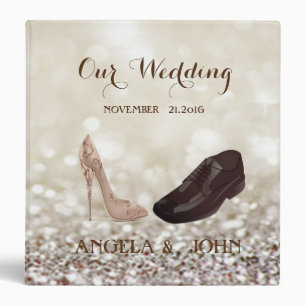 Elegant Modern  Glittery,Shoes Wedding Binder