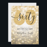 Elegant Modern Gold 60th Birthday Party  Invitation<br><div class="desc">Elegant 50th Birthday Party Gold Glitter Lights invitation template. Great for 60th birthday parties for men & women.</div>