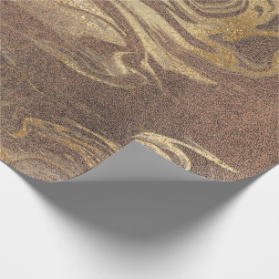 Elegant modern gold and brown marble look wrapping paper