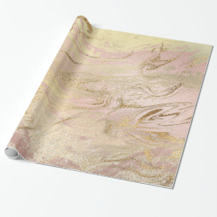 Elegant modern gold and rose gold marble & glitter wrapping paper