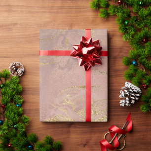 Elegant modern gold and rose gold marble look wrapping paper