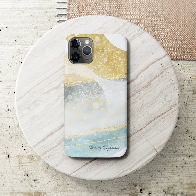 Elegant Modern Gold and Teal Abstract  Case-Mate iPhone Case (Creator Uploaded)