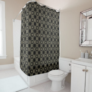 Elegant Modern Gold Art Deco Squares Tiles Pattern