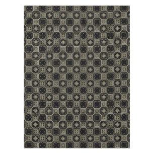 Elegant Modern Gold Art Deco Squares Tiles Pattern Tablecloth