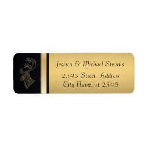 Elegant modern gold / black holiday reindeer
