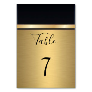 Elegant modern gold/black wedding table number