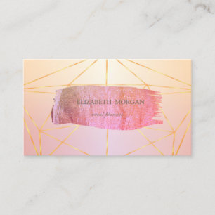 Elegant Modern Gold Brush Stroke Geometric Business Card
