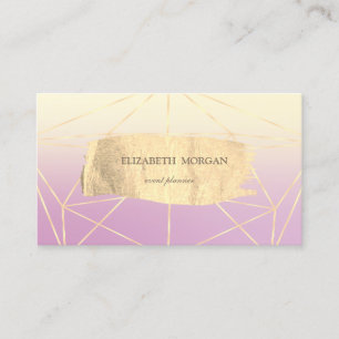 Elegant Modern Gold Brush Stroke Geometric Business Card
