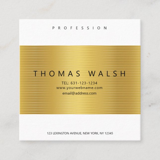 Elegant Modern Gold Card with Gold lines (Front)