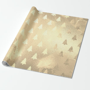 Elegant modern gold Christmas tree pattern Wrapping Paper