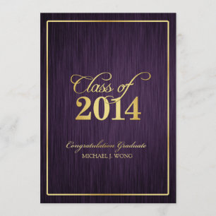 Elegant Modern Gold Class of 2014 Graduation Invitation