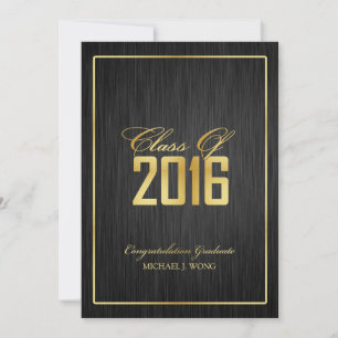 Elegant Modern Gold Class of 2016 Graduation Invitation