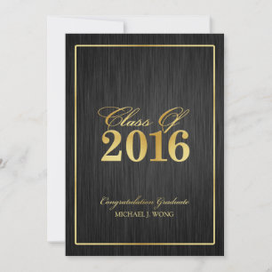 Elegant Modern Gold Class of 2016 Graduation Invitation