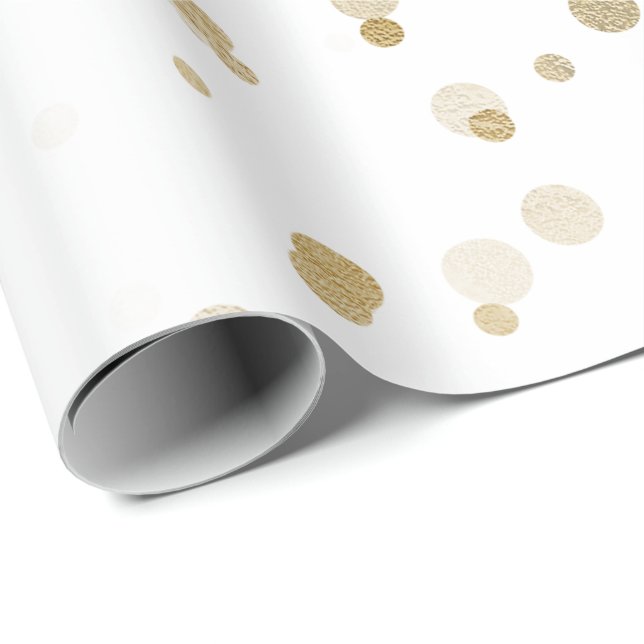 Elegant modern gold confetti polka dot pattern wrapping paper (Roll Corner)