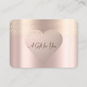 Elegant Modern Gold Confetti,Rose Gold Heart Discount Card