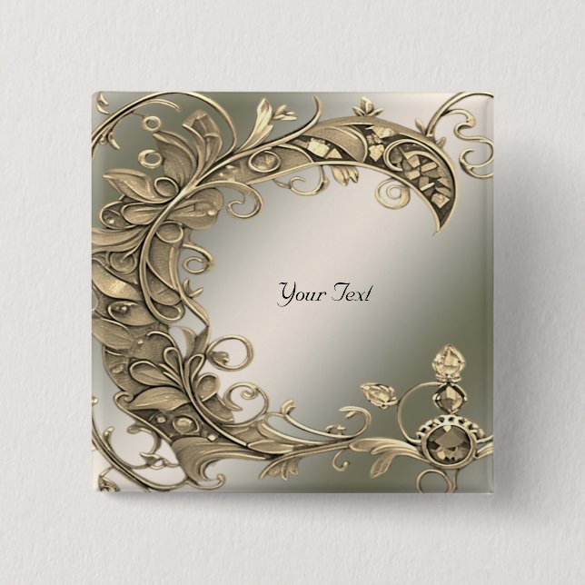 Elegant Modern Gold Decorative Button (Front)