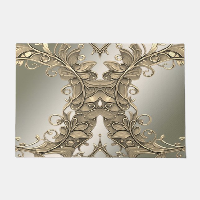 Elegant Modern Gold Decorative Doormat (Front)