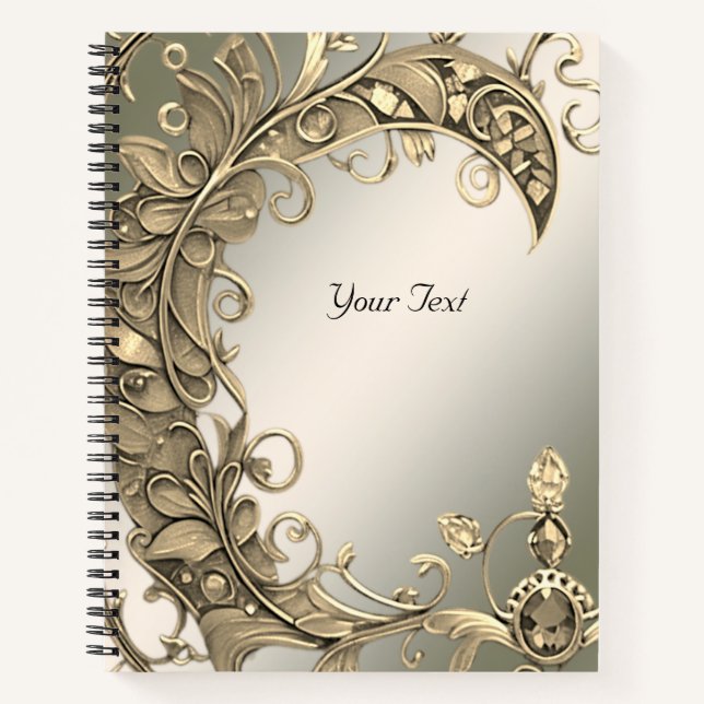 Elegant Modern Gold Decorative Notebook (Front)