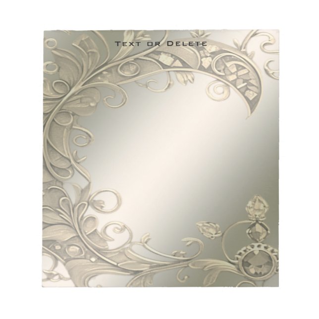 Elegant Modern Gold Decorative Notepad (Front)