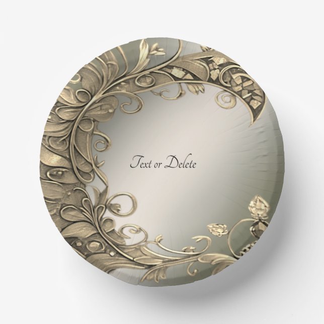 Elegant Modern Gold Decorative Paper Plate (Front)