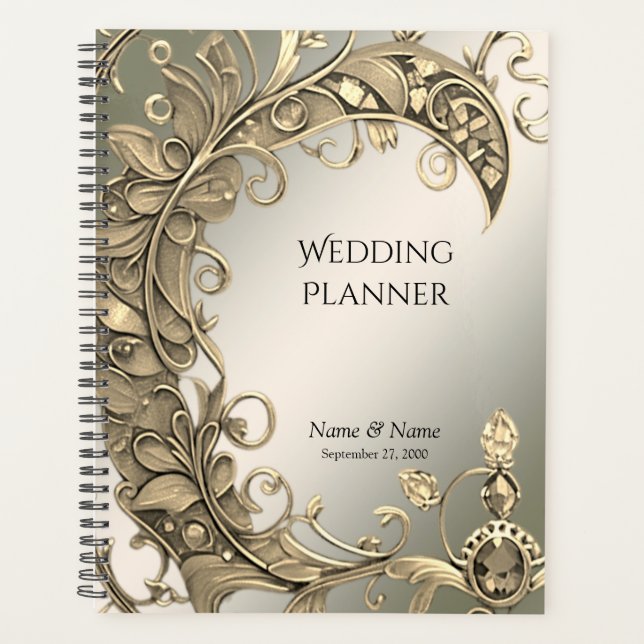 Elegant Modern Gold Decorative Planner (Front)