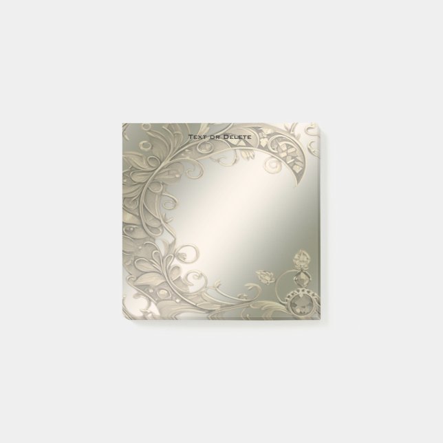 Elegant Modern Gold Decorative Post it Notes (Front)