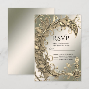 Elegant Modern Gold Decorative RSVP Card