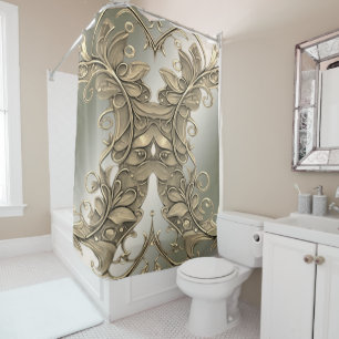 Elegant Modern Gold Decorative Shower Curtain