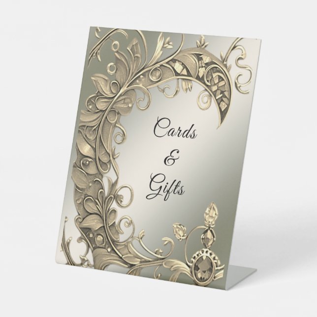 Elegant Modern Gold Decorative Tabletop Signs (Front)