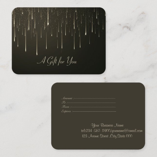 Elegant Modern Gold Drips Discount Card (Front/Back)