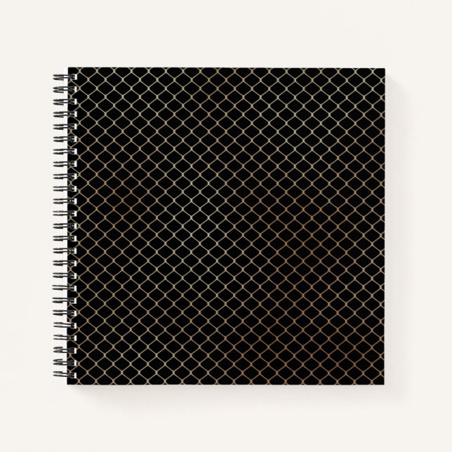 Elegant Modern Gold Fence Chain Pattern | Notebook (Front)
